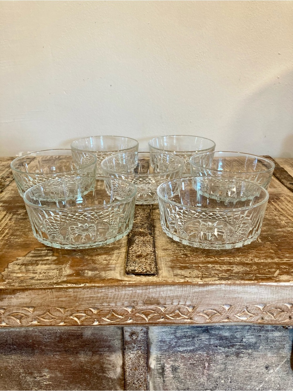 Arcoroc Small Clear Glass Dessert Bowls - Set of 7 - USA and France Mix - Picture 8 of 13